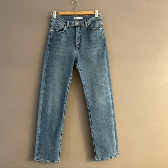 Peter Millar Jeans Women’s Williamson Straight Leg Crop High Rise Blue 28 Long - Picture 1 of 13